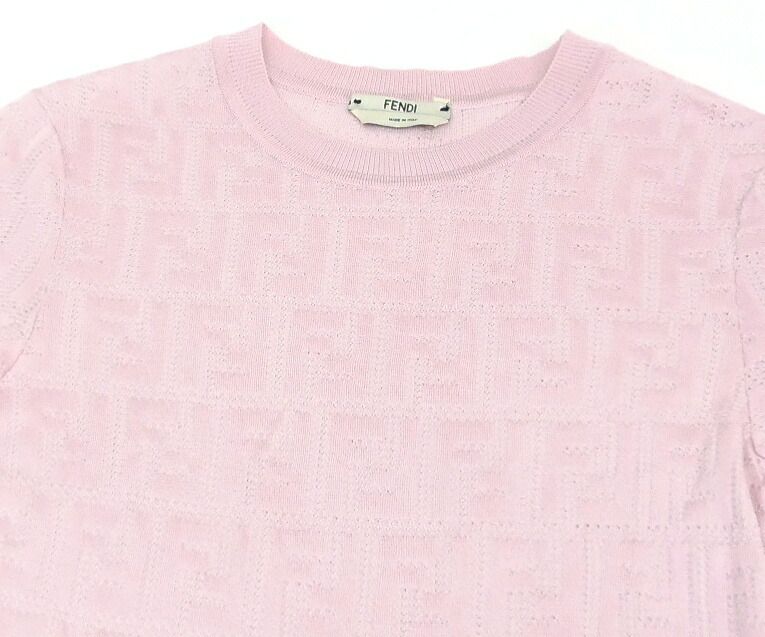 フェンディ FENDI ロングニットワンピース FFロゴ FZD832 ピンク