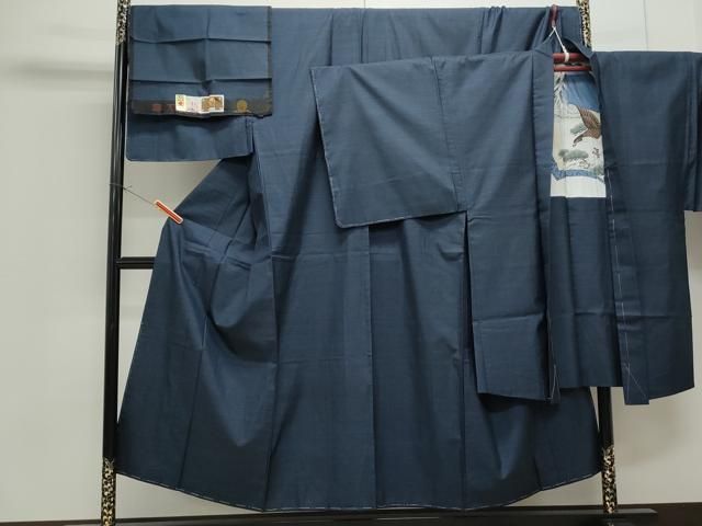 ♠ 平和屋着物●男性 本場大島紬 アンサンブル 100亀甲 総詰め 証紙付き キングサイズ 正絹 CAAS9335th