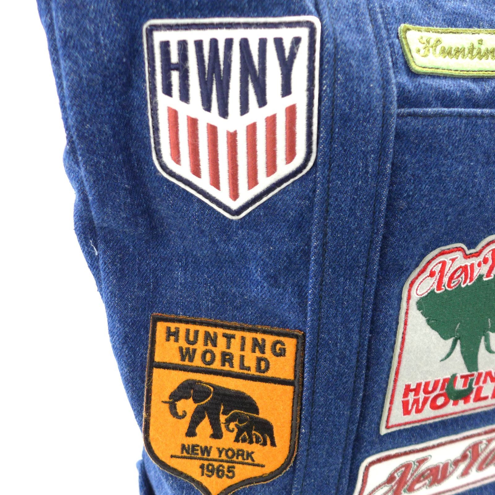 HUNTING WORLD ハンティングワールド ワッペン ブルーデニム トート