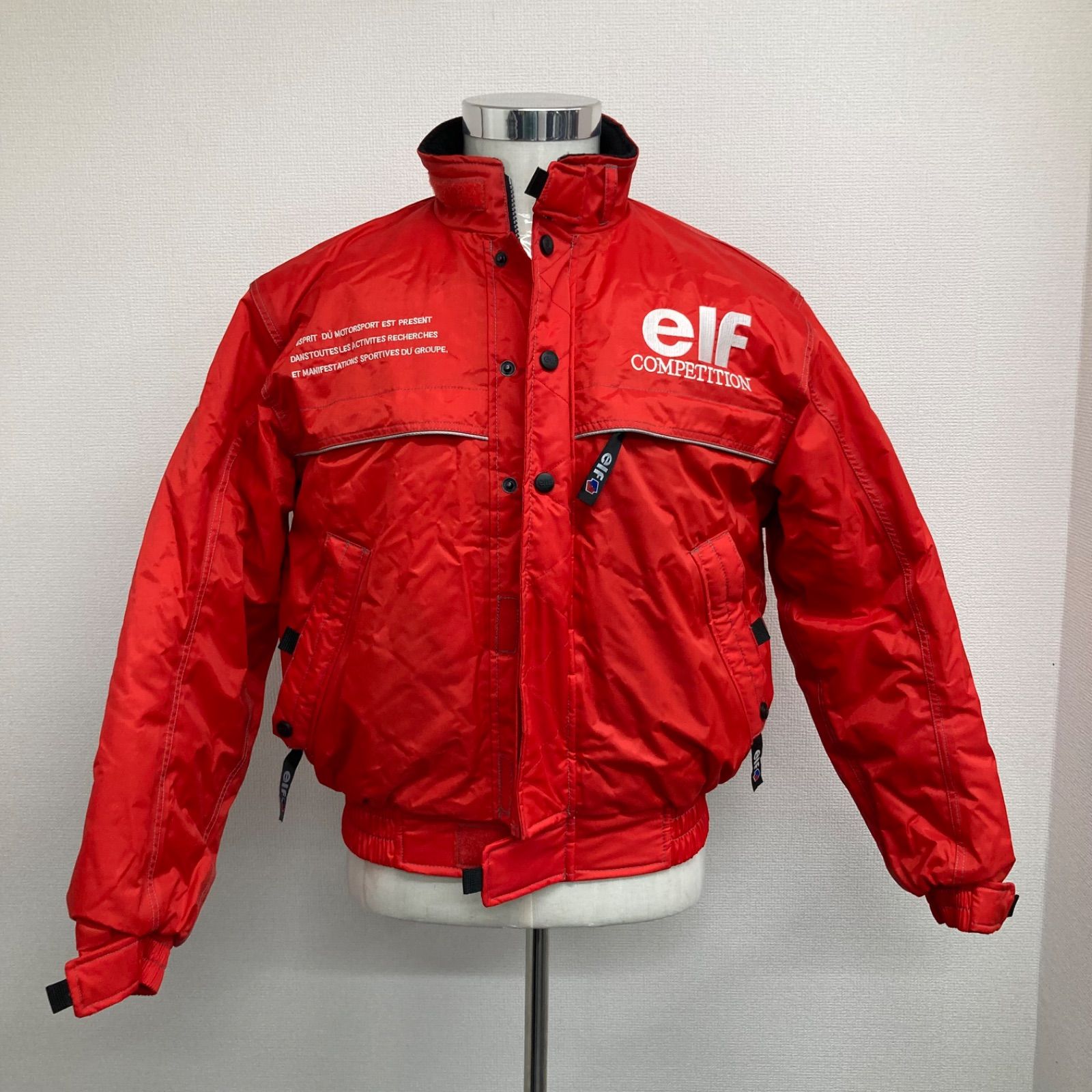 elf エルフ 中綿 レッド 赤 無地 レーシングジャケット モータースポーツブランド COMPETITION ロゴ レーシングウェア バイクウェア 防風 防寒 original collection