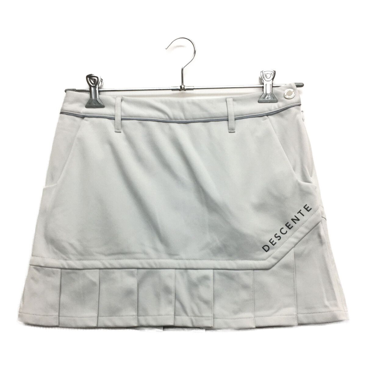 中古 レディース デサントゴルフ DESCENTE GOLF スカート L 薄グレー 裏起毛 プリーツ