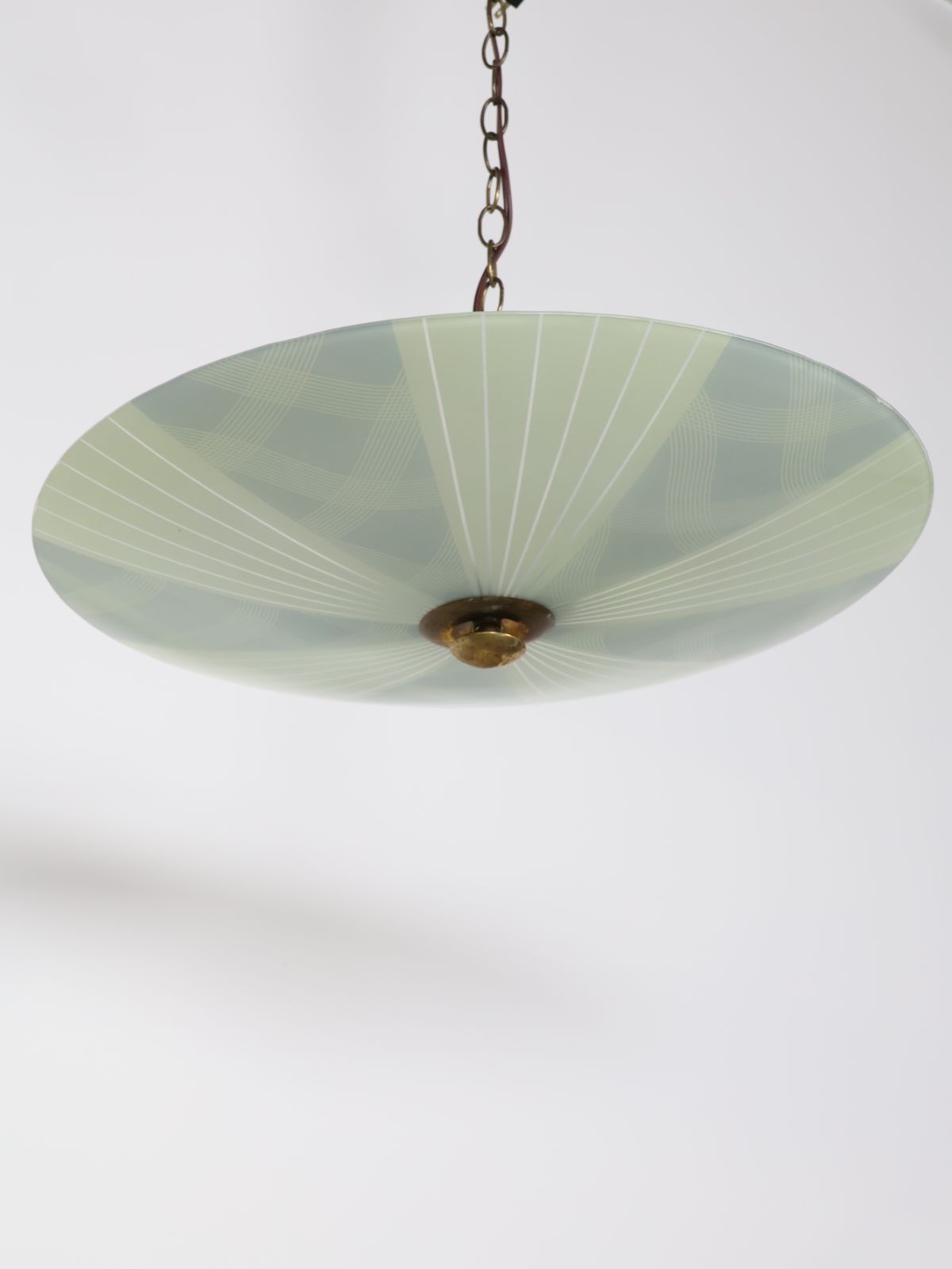 1960 - 70年代 ヴィンテージ モダンデザインガラス ペンダントランプ 昭和レトロ　ブラケット　ナショナル　オレンジシェード　当時物