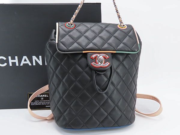 レア美品】シャネル CHANEL マトラッセ ココマーク ターンロック リュックサック バックパック ブラック マルチカラー シルバー金具 ラムスキン  A93729 - メルカリ