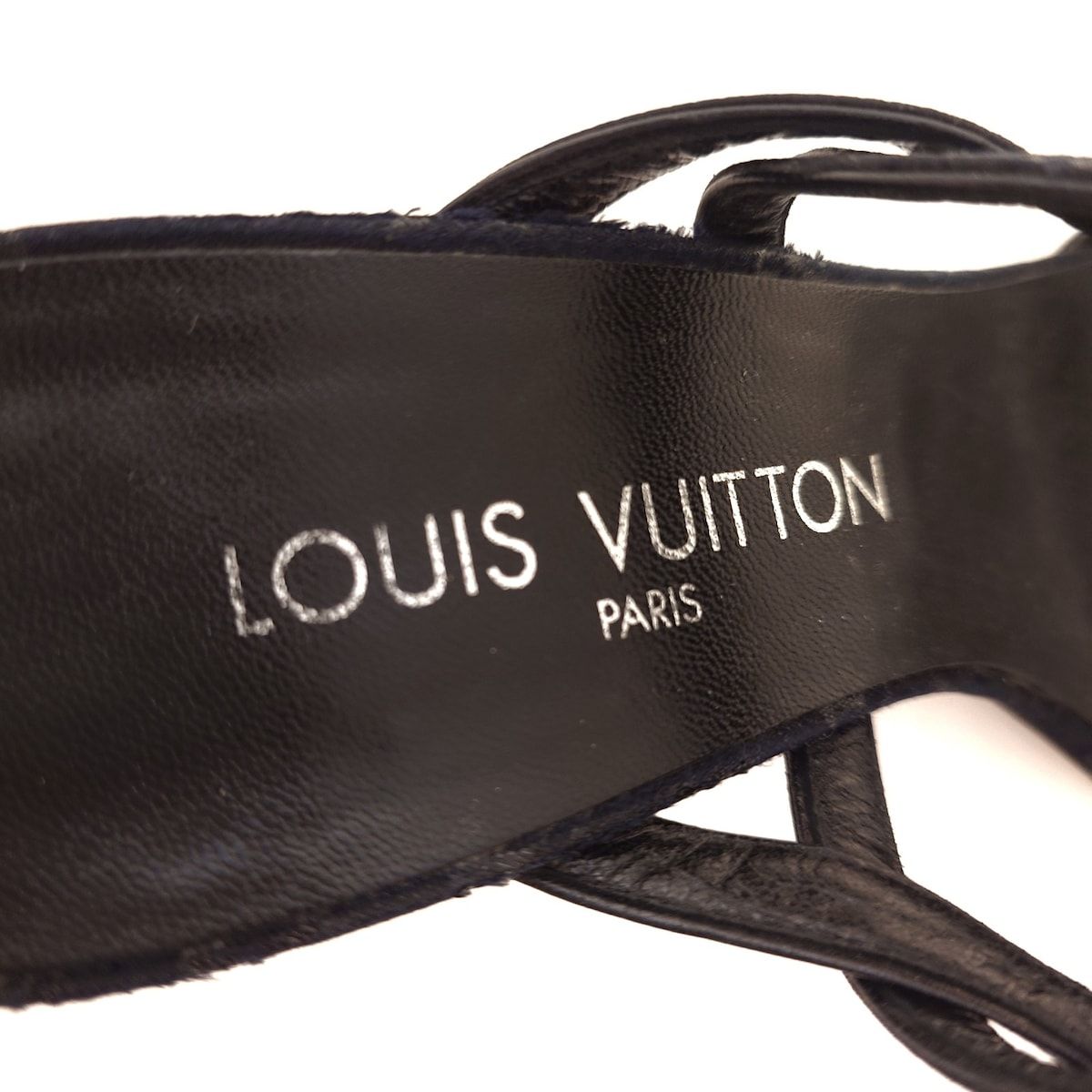 LOUIS VUITTON(ルイヴィトン) ミュール 36 レディース - 黒 モノグラムサテン - メルカリ