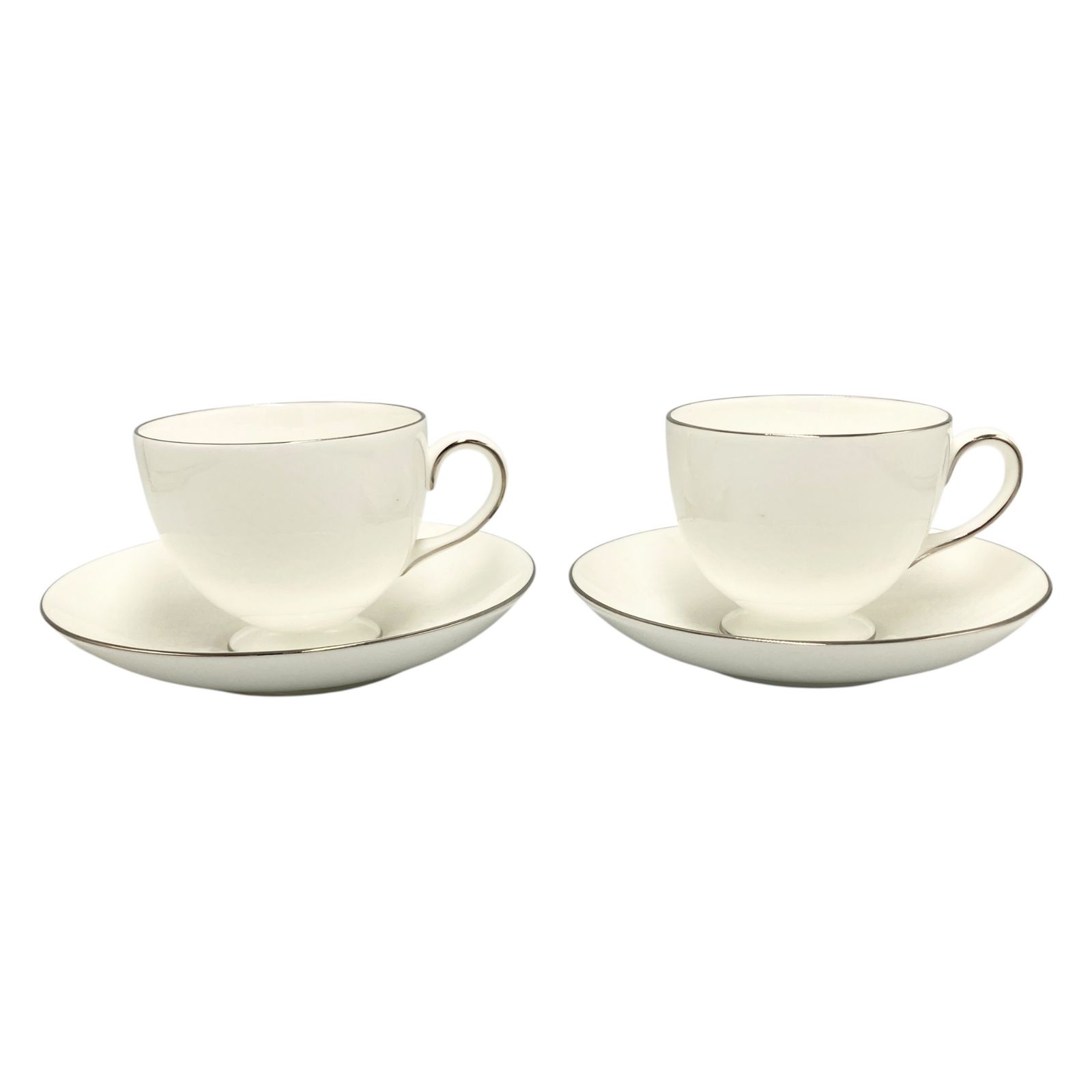 WEDGWOOD ウェッジウッド 食器 カップ-ソーサー 2セット ペア ホワイト B0521GWM2K