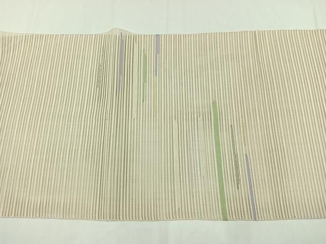 平和屋着物＊夏物 絽綴れ 八寸名古屋帯 横段文 金銀糸 正絹 逸品