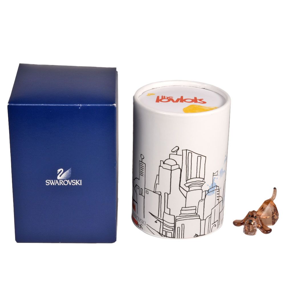 SWAROVSKI - スワロフスキー SWAROVSKI ラブロッツ ペッピーノ オブジェ 置物 935720 クリア ブラウン 犬 バセットハウンド【中古】 スワロフスキー SWAROVSKI ラブロッツ ペッピーノ オブジェ 置物