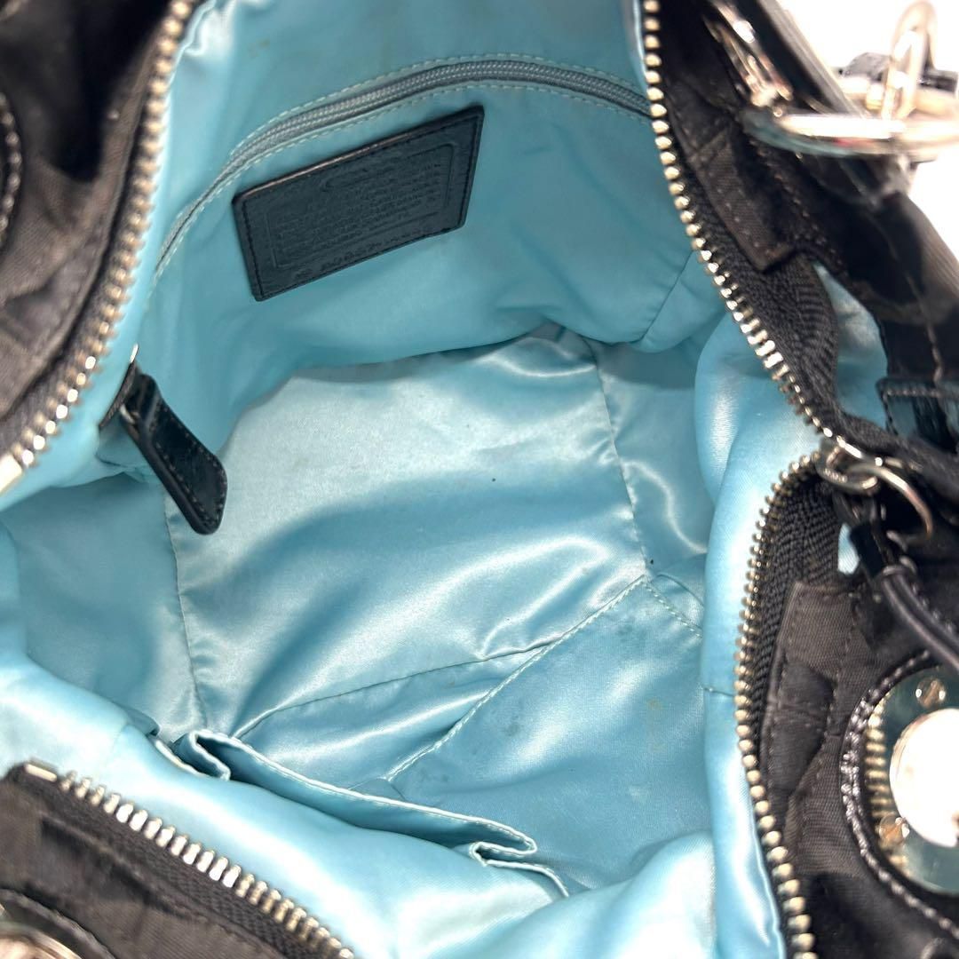 良品 757 コーチ ハンドバッグ 2way シグネチャー キャンバス