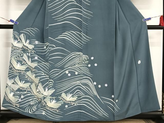 平和屋着物○本加賀友禅作家 中正享子 訪問着 流水に松 正絹 逸品