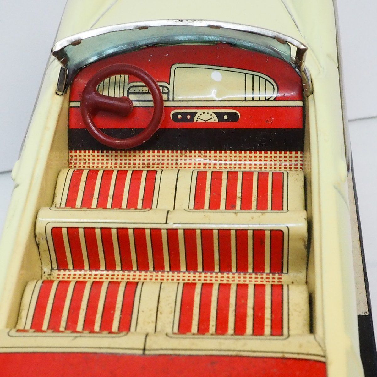 BANDAI - 萬代屋【シトロエン コンバーチブル白】ブリキ tin toy car赤箱【箱付】 萬代屋【シトロエン コンバーチブル白】ブリキ tin toy car赤箱