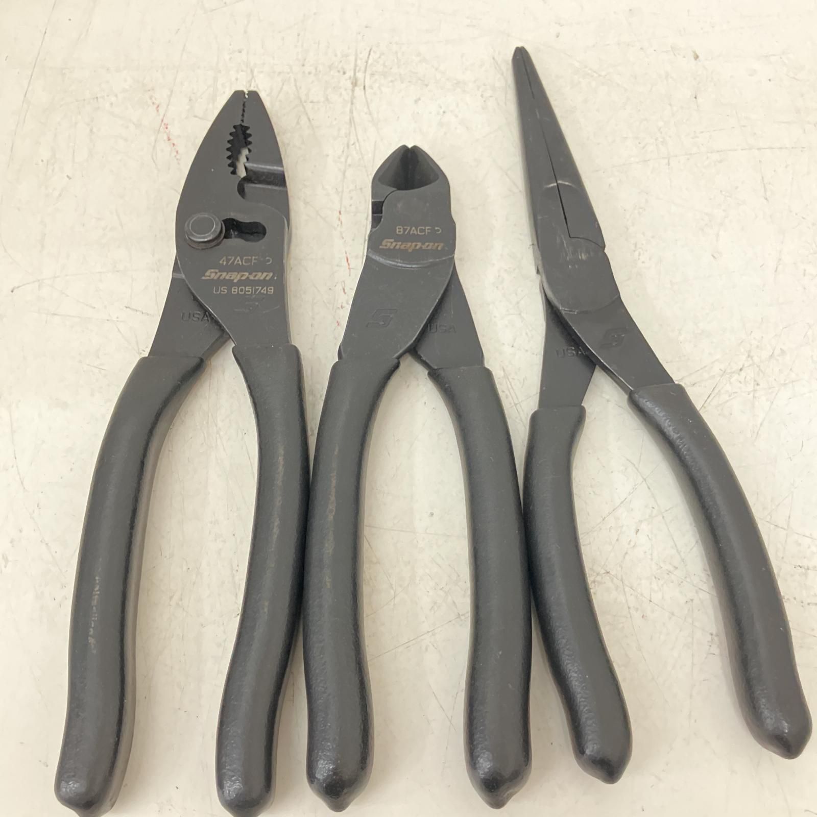 △△Snap-on スナップオン スナップオン プライヤー ニッパー ペンチセット 96ACF|87ACF|47ACF ブラック