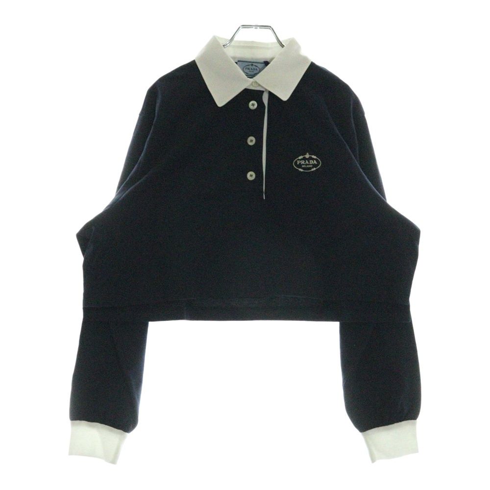 PRADA (プラダ) 24SS 長袖ポロ ジャージーポロシャツ クロップド