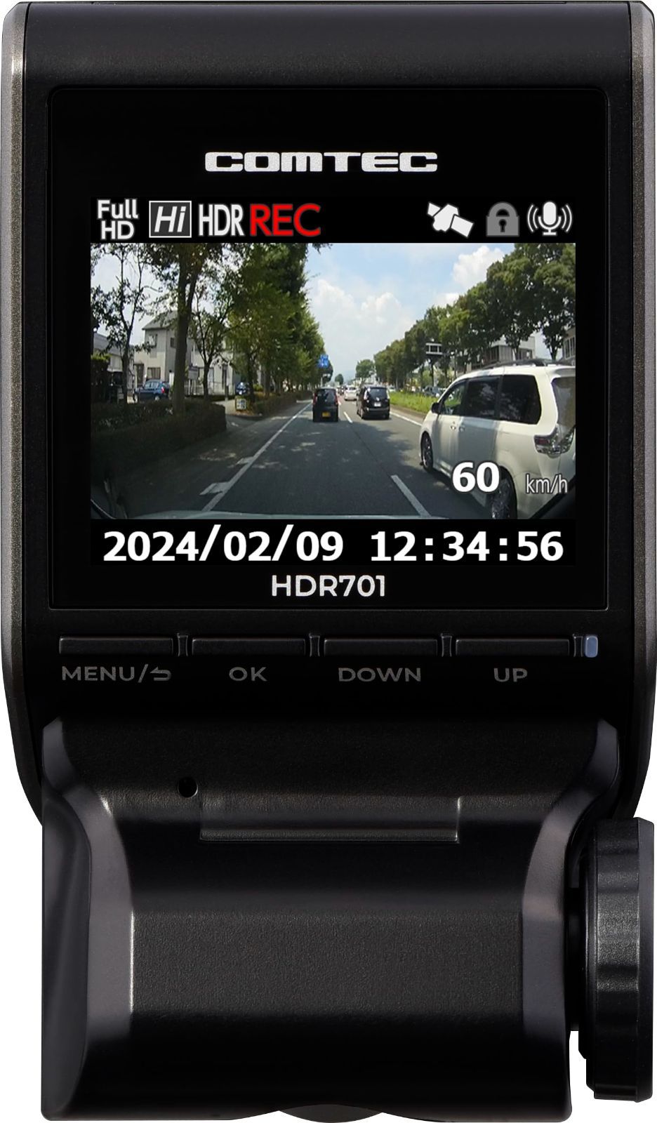 前後200万画素 FullHD スタイリッシュコンパクト GPS搭載 前後2カメラ 後続車両接近お知らせ機能搭載 HDR701 運転支援機能搭載 ドライブレコーダー GPS警報機能搭載 コムテック 出張取付サービス対応 BRIGHTFACE_UK