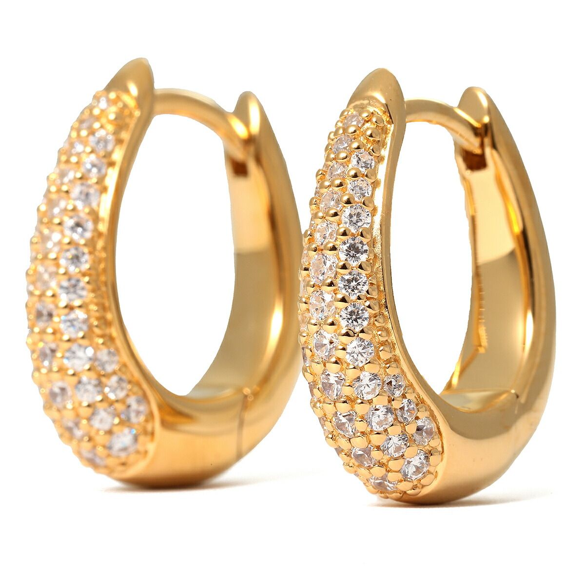 新品 トムウッド TOMWOOD ピアス リズ Liz Hoops Pave Gold ゴールド