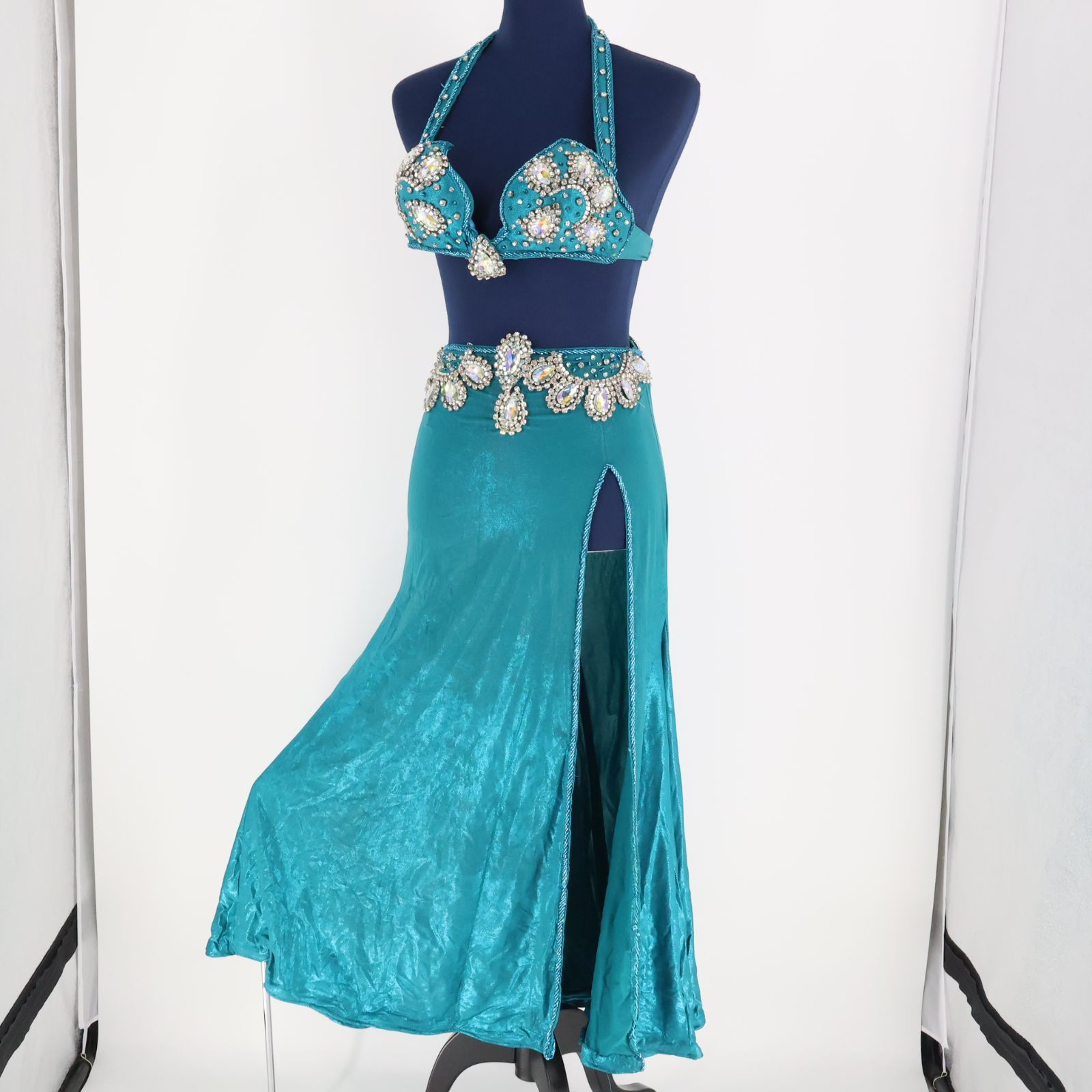 【9/21最終値下げ】ベリーダンス衣装　オリエンタル　ターコイズ　ブルー 最終お値下げ ベリーダンス衣装 ターコイズ 9/21最終値下げ】ベリー