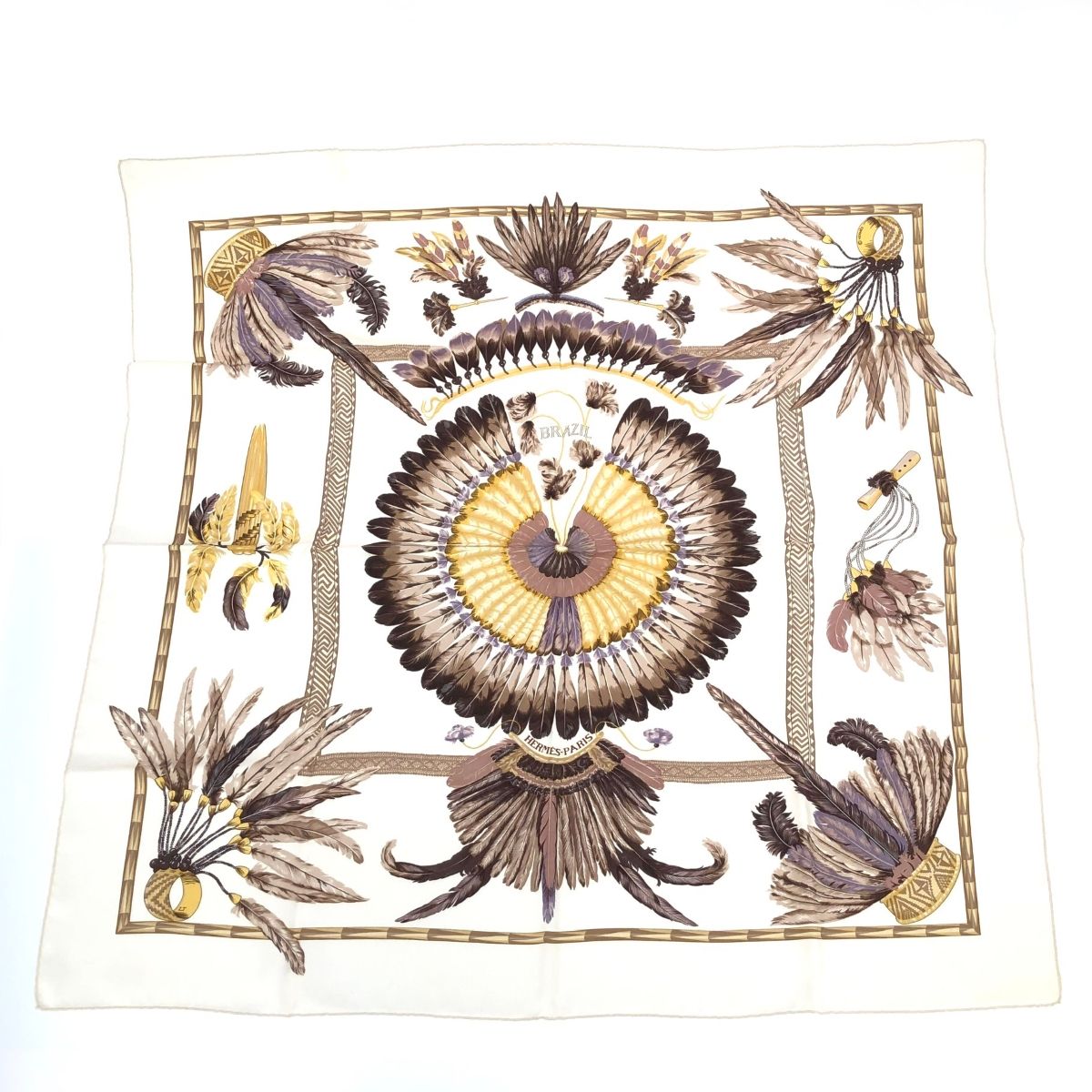 HERMES エルメス スカーフ/カレ90/BRAZIL シルク100％ シルク100