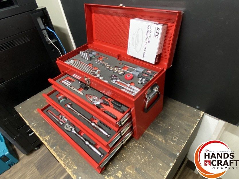 ● ♥品 KTC SK7722XR 工具セット チェストタイプ 72点 レッド SK7721XT 工具セット72点 ＋SKX0223R チェスト3段3引きし 組立済