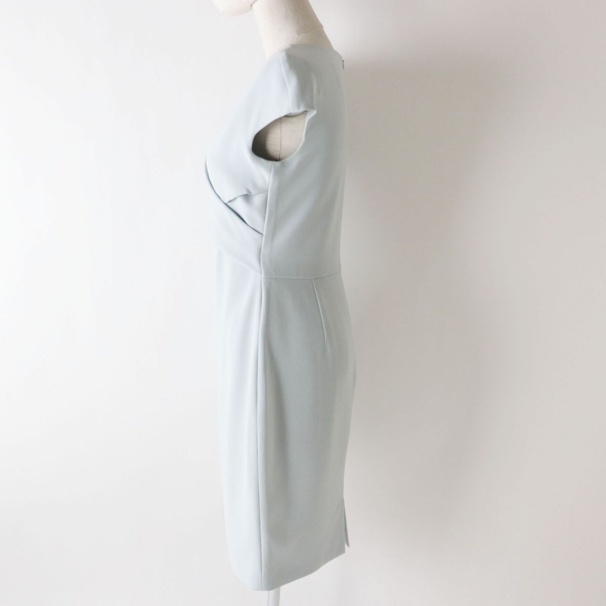 ドンドン見直し ◎正規品 イタリア製 MaxMara マックスマーラ レディース カシュクール ノースリ ワンピース ドレス アイスブルー系 36