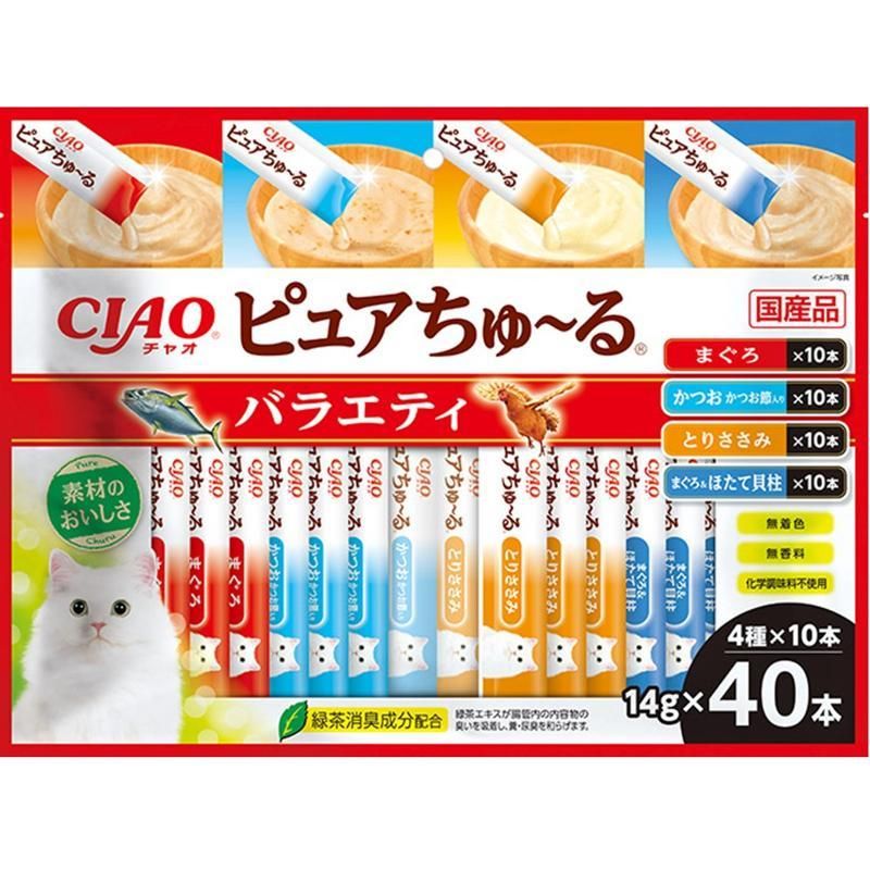 同梱不可 8個セット いなばペットフード CIAO ピュアちゅーる バラエティ 14g×40P