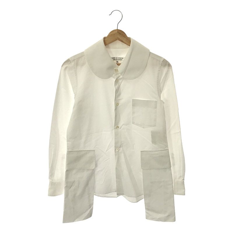 COMME des GARCONS COMME des GARCONS - COMME des GARCONS COMME des GARCONS / コムコム | 2019SS | コットン  丸襟 変形ポケット シャツ | XS | ホワイト | レディース COMME des GARCONS COMME des GARCONS / コムコム | 2019SS
