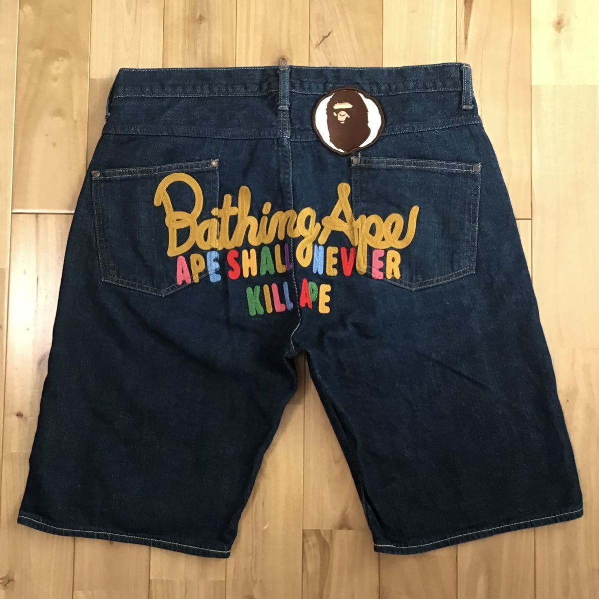 BAPE CHAMPION DENIM PANTS  サイズLタグ袋あります