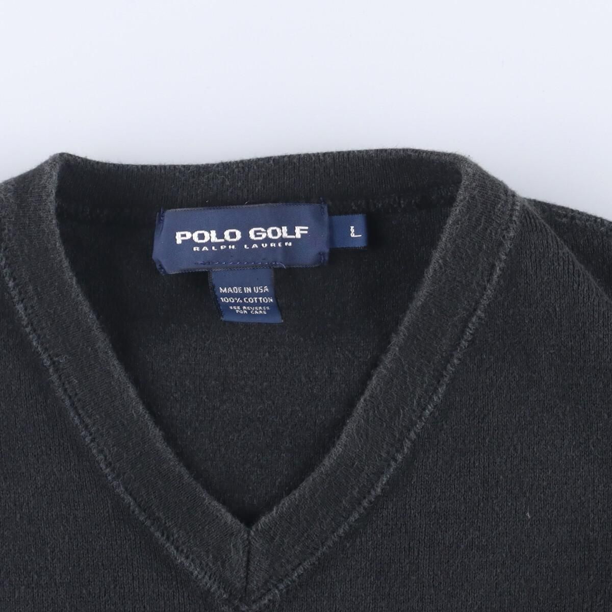 古着 ラルフローレン Ralph Lauren POLO GOLF ポロゴルフ Vネック