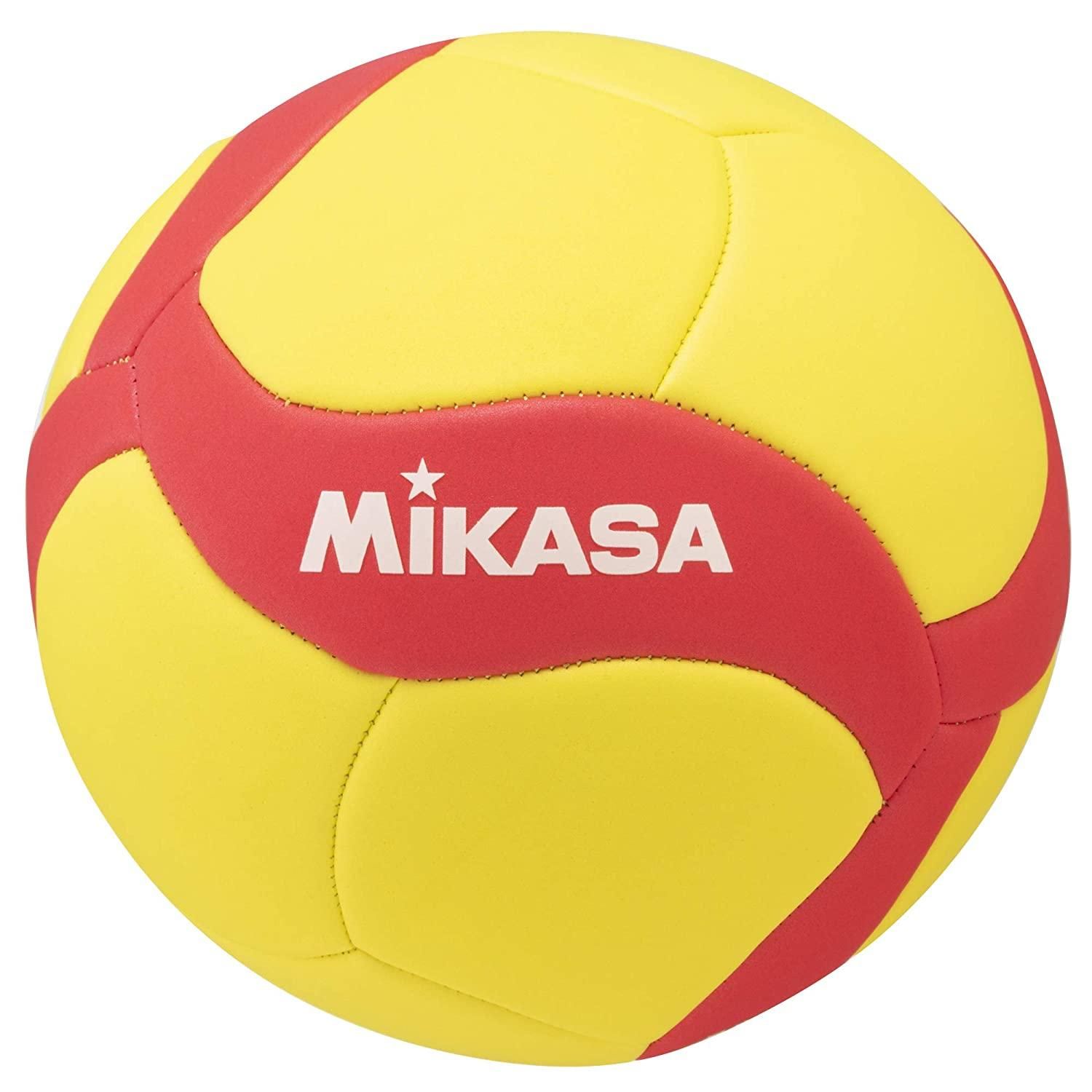 【新品・5営業日で発送】ミカサ(MIKASA)スマイルバレーボール 4号(小学生・中学生向け)マシン縫い イエロー／レッド STPEV4W-YR