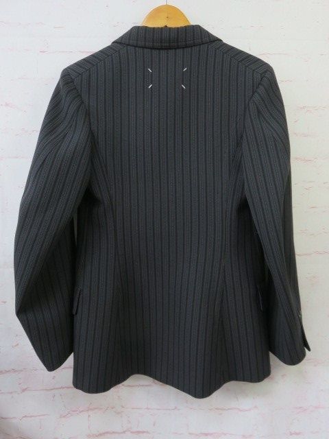 【中古】ﾀｸﾞ付 22SS Maison Margiela ﾒｿﾞﾝﾏﾙｼﾞｪﾗ ﾋﾟﾝｽﾄﾗｲﾌﾟ ｳｰﾙｼﾞｬｹｯﾄ S54180 ﾈｲﾋﾞｰ 44 XS相当 991802164