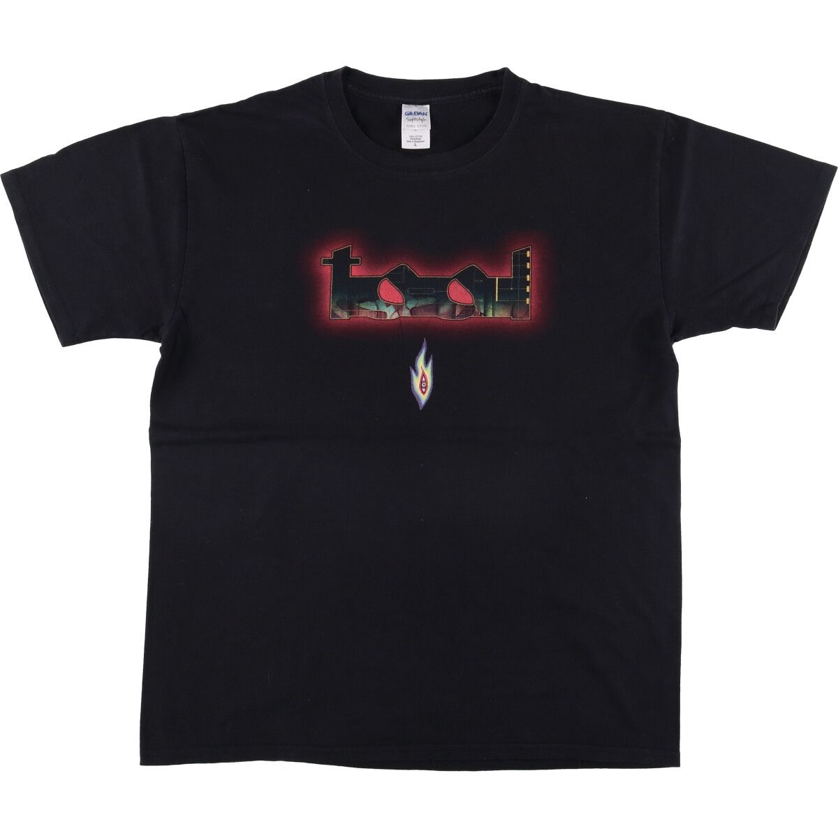 古着 ギルダン GILDAN TOOL トゥール バックプリント バンドTシャツ バンT メンズL相当/eaa472072