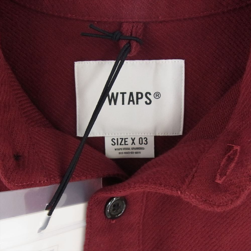 WTAPS ダブルタップス カットソー 23AW 232TQDT-SHM03 DECK 02 LS COTTON TWILL コットンツイル ワークシャツ ジャケット エンジ系 X03【中古】