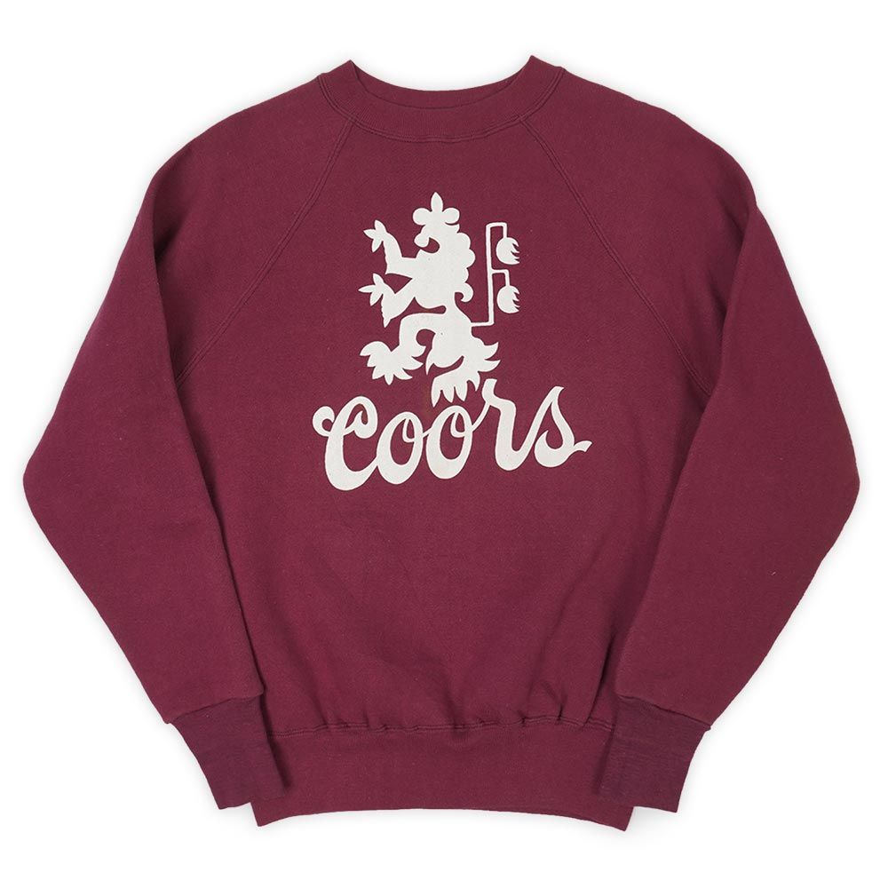 クアーズ Coors デッドストック 未使用 60s 60年代 Springfoot MADE IN USA ビール 企業 ロゴ 珍品 ヴィンテージ アメリカ製 古着 メンズ スウェット・トレーナー バーガンディー エンジ L【中古】