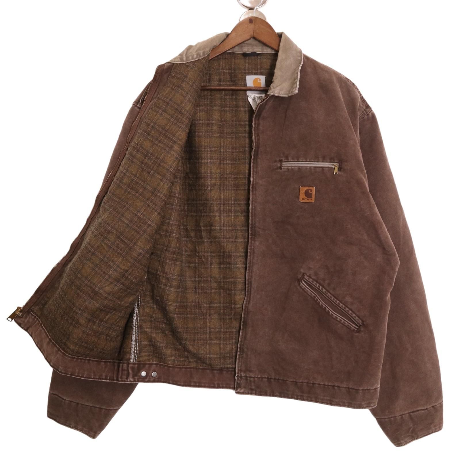 00年代 Carhartt カーハート デトロイトジャケット ワーク ダック地 ブラウン (メンズ X-LARGE) 中古 古着 A0198