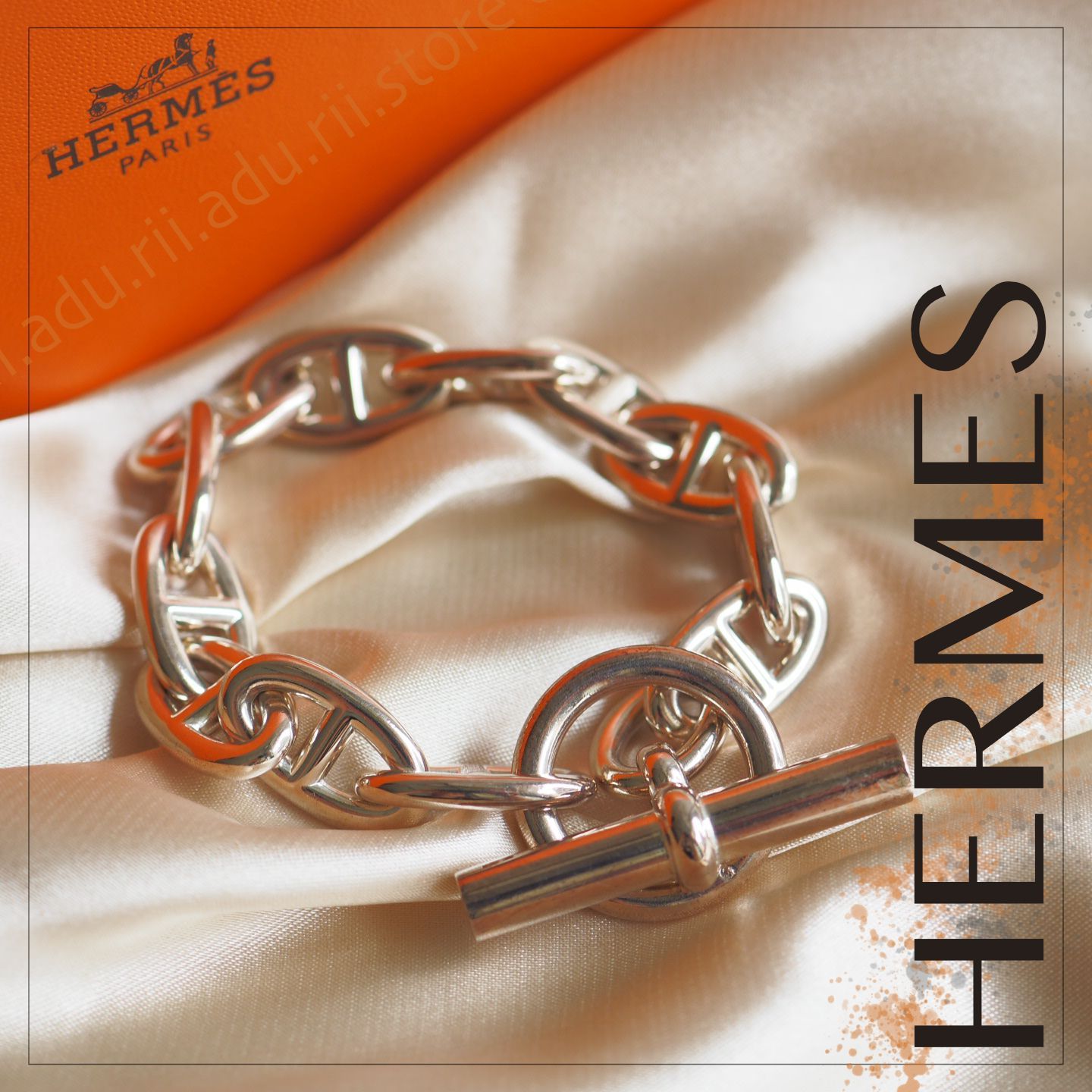 美品★ エルメス HERMES シェーヌダンクル Chaine d'Ancre GM 12コマ ブレスレット チェーン ジュエリー アクセサリー  ブランド A