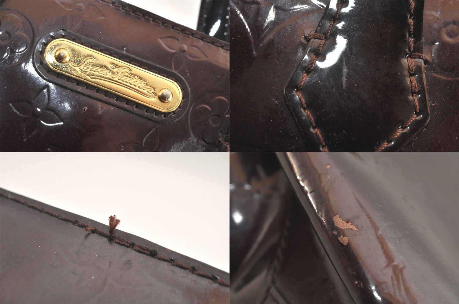 100％品質保証。 LOUIS VUITTON ルイヴィトン ヴェルニ ウィルシャー PM ハンドバッグ ワインレッド M93641 LV 2513N フローのある