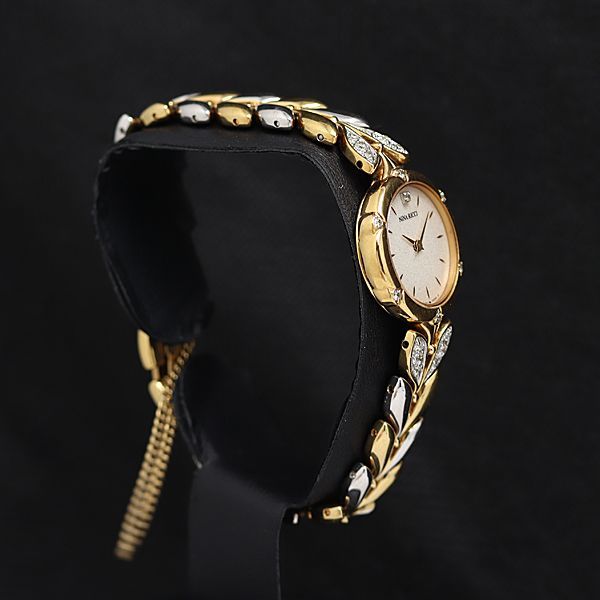 ニナリッチ 4N20-0290 QZ アイボリー文字盤 石付 1P ダイヤベゼル