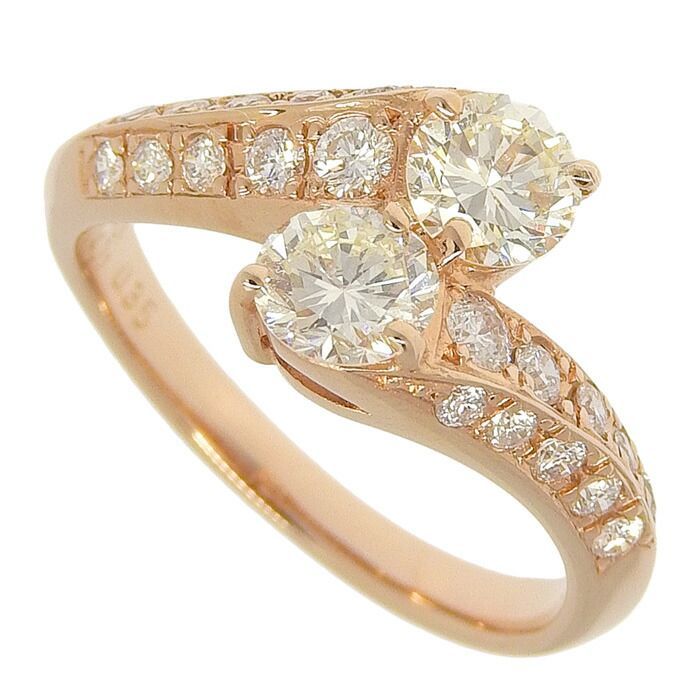 K18PG ピンクゴールド ダイヤモンド 0.35ct フープ ピアス K18PG ピンクゴールド ダイヤモンド 0.35ct フープ ピアス