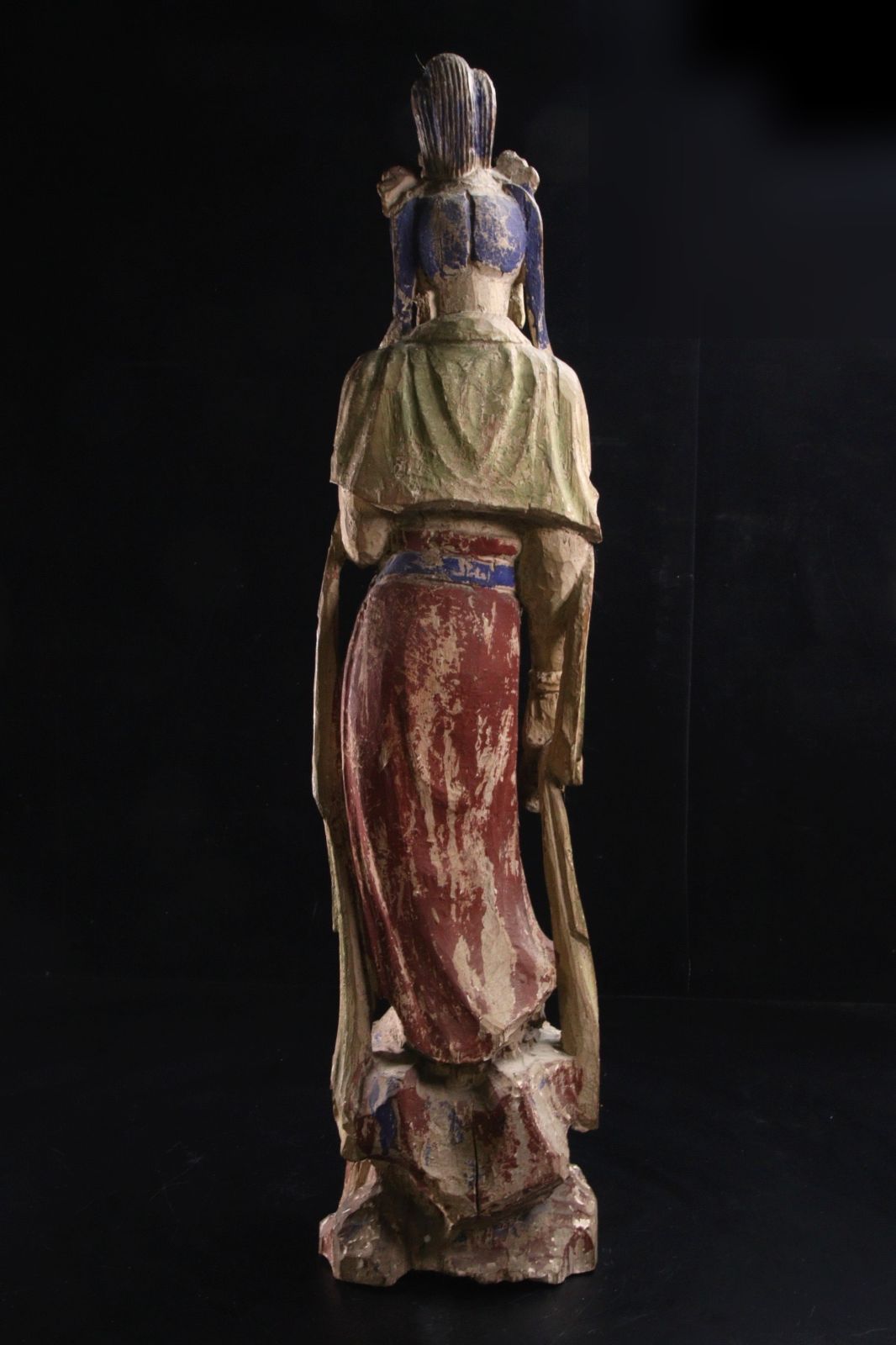 井波彫刻 高29cm 時代彫刻 木彫仏教 仏師で仕上げ品 不動明王三尊像