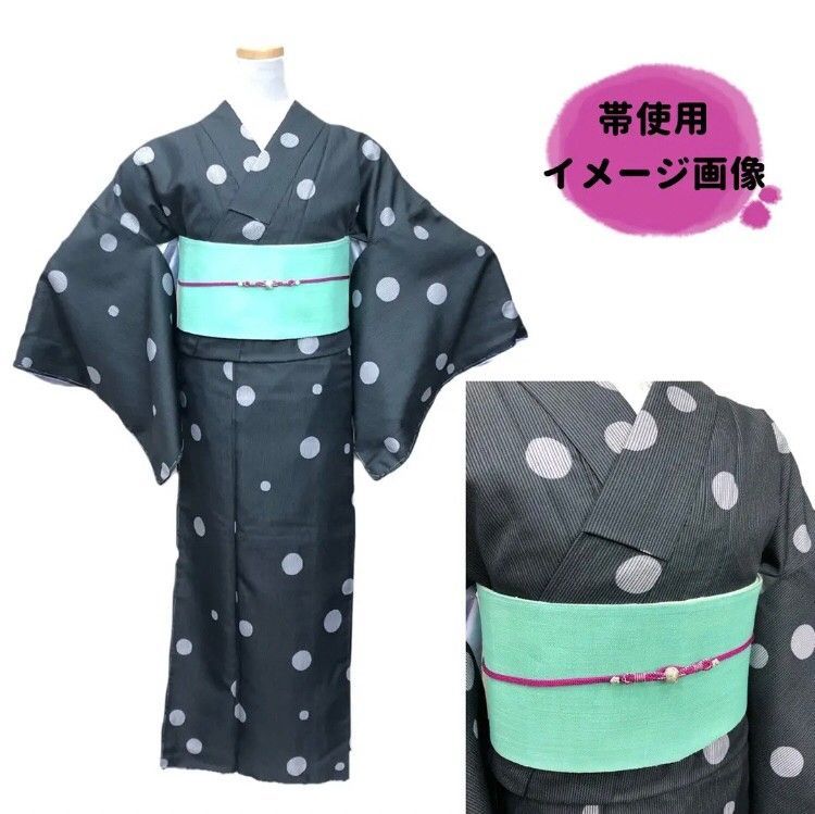 麻 半幅帯 リバーシブル ミントグリーン NAGOMI帯 - メルカリ