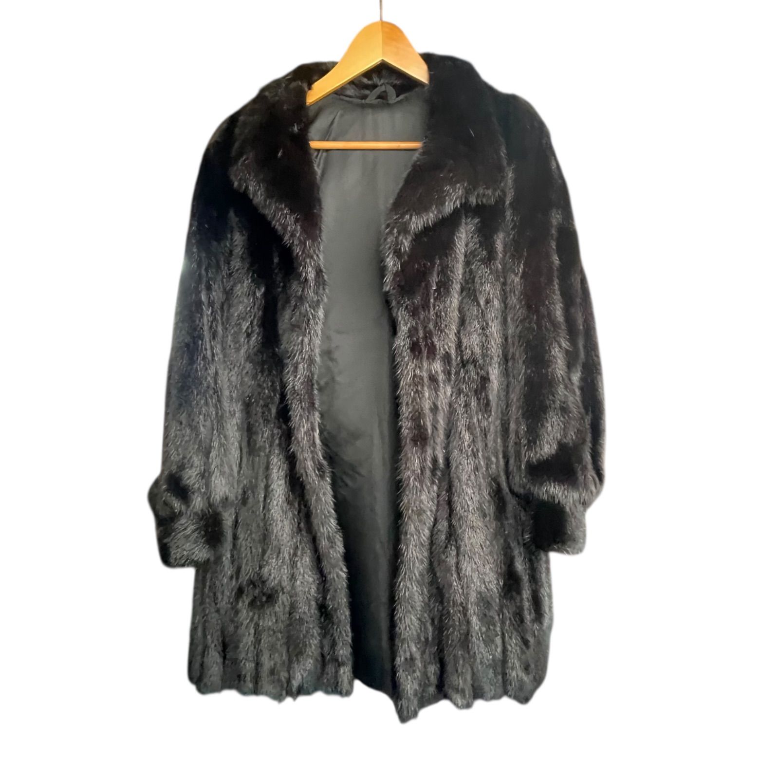 マホガニーミンク MINK ファーコート 毛皮コート ブラウン系 サイズ13 美品‼︎】本毛皮 マホガニーミンク MINK ファーコート 大きい