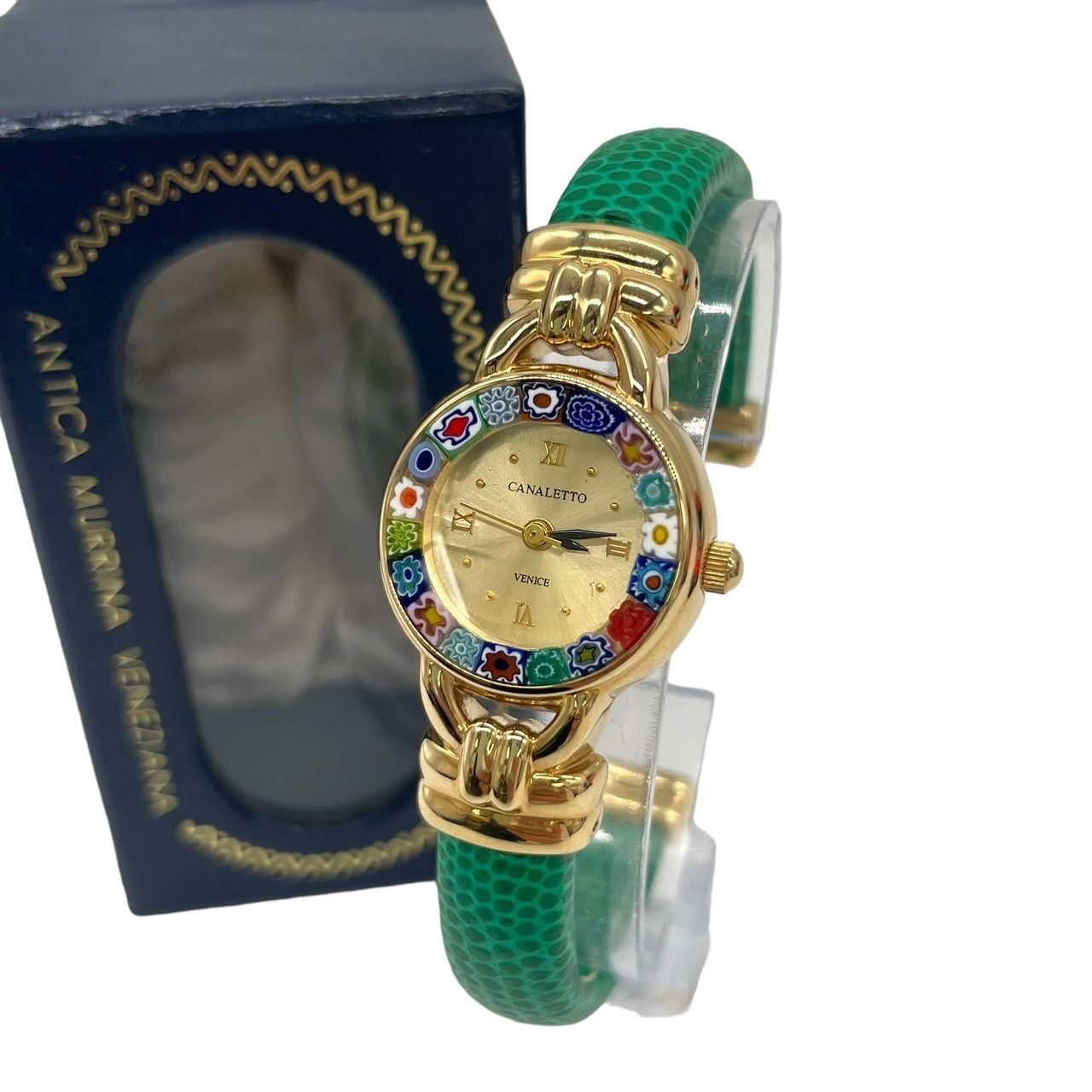 良品 CANALETTO VENICE ベネチアンガラス 腕時計 レディース ゴールド 