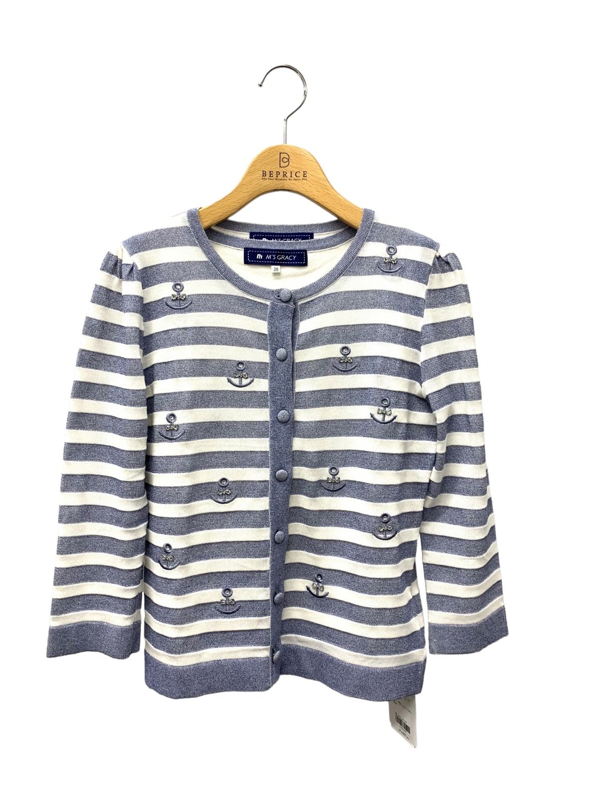 エムズグレイシー 724117 カーディガン 40 ブラック オーガンジー  