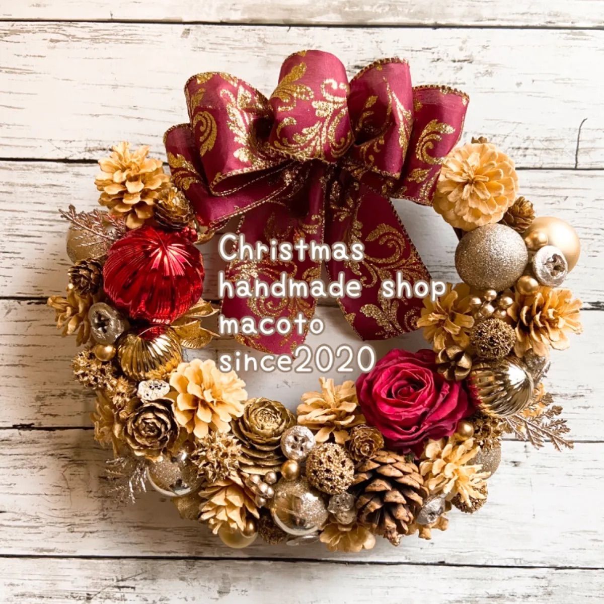 4-329大人クリスマス クリスマスリース アンティーク ドアリース