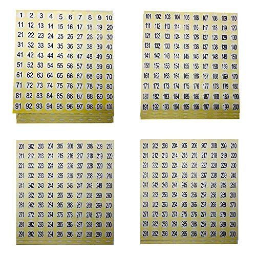 数字シール ラウンドステッカー 自己接着 ラベル用紙 業務用 子供服 番号ステッカー 1-100 丸型 10mm 15シート入そして 101-200 丸型 10mm 15シート入そして 201-300 丸型 10mm 15シート入 アイテムを整