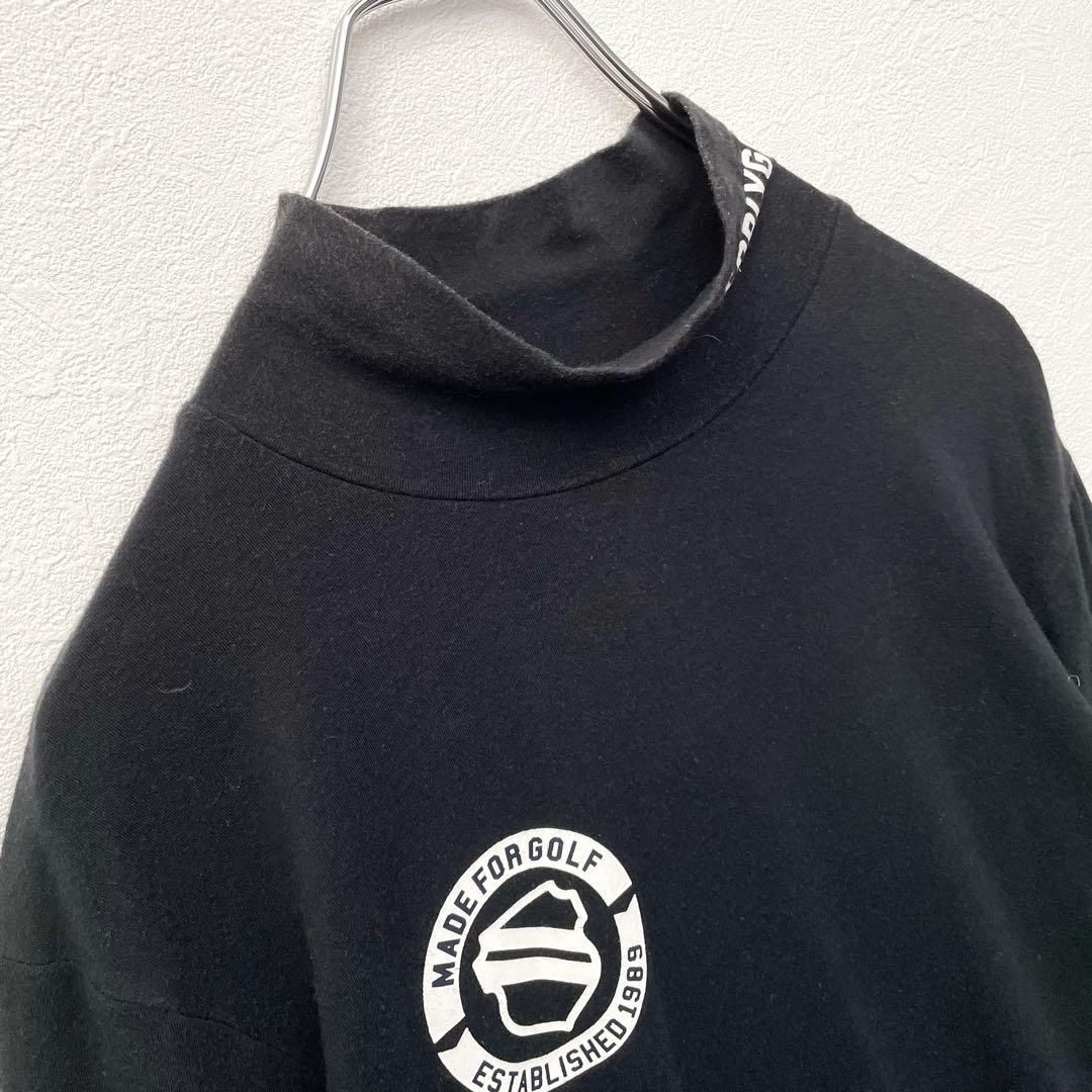 大人気】パーリーゲイツ モックネック プリントロゴ 長袖Tシャツ