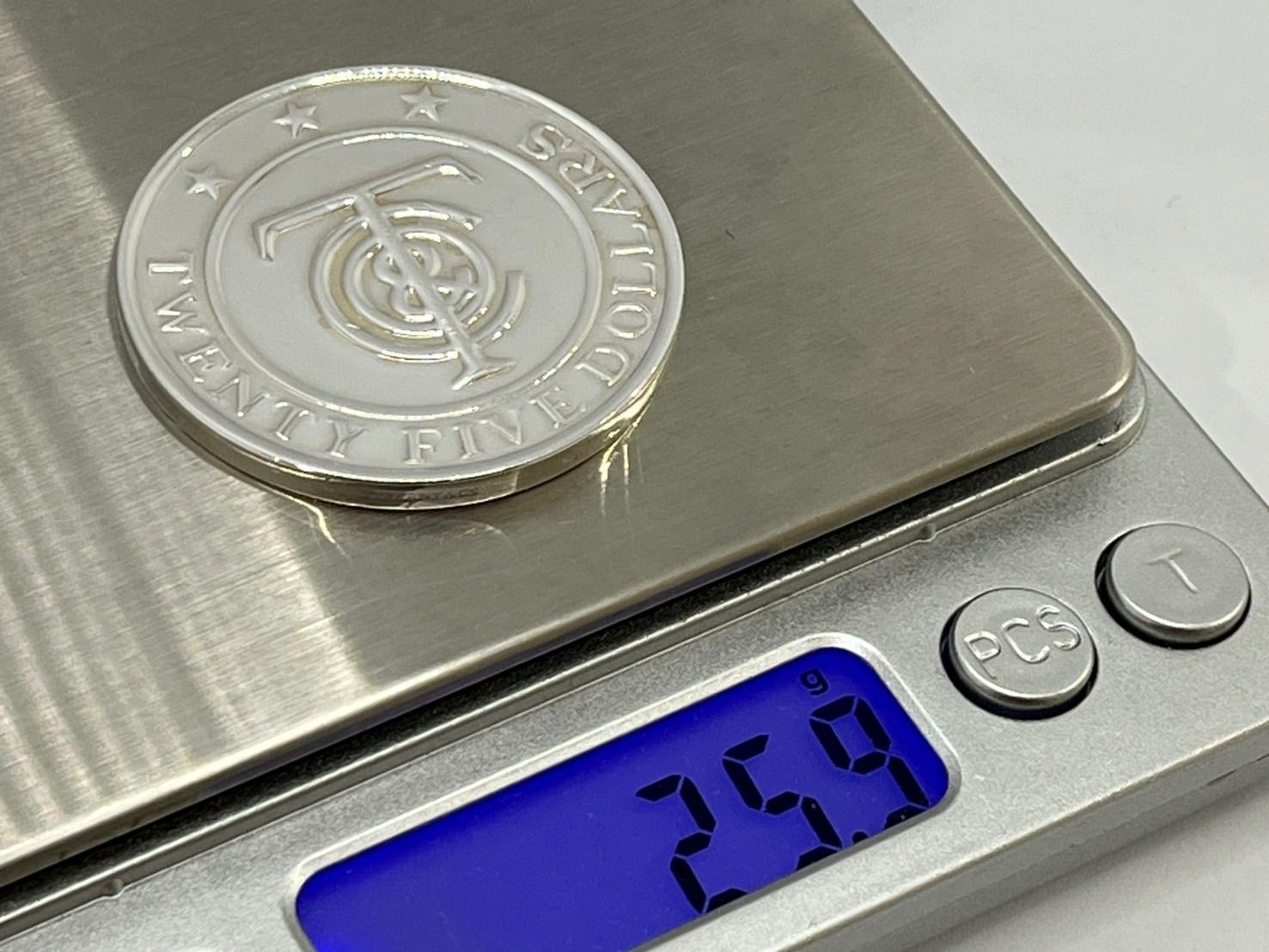 a066 美品 Tiffany&Co. ティファニー 25ドル 銀貨 ロゴ マネー