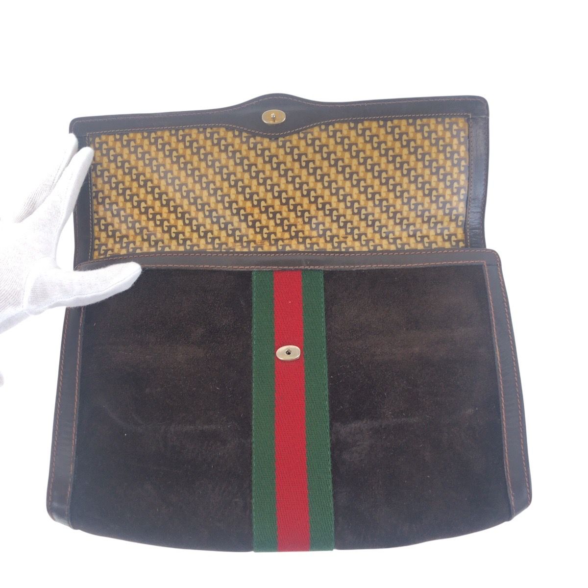 GUCCI グッチ ヴィンテージ オールドグッチ シェリーライン ブラウン