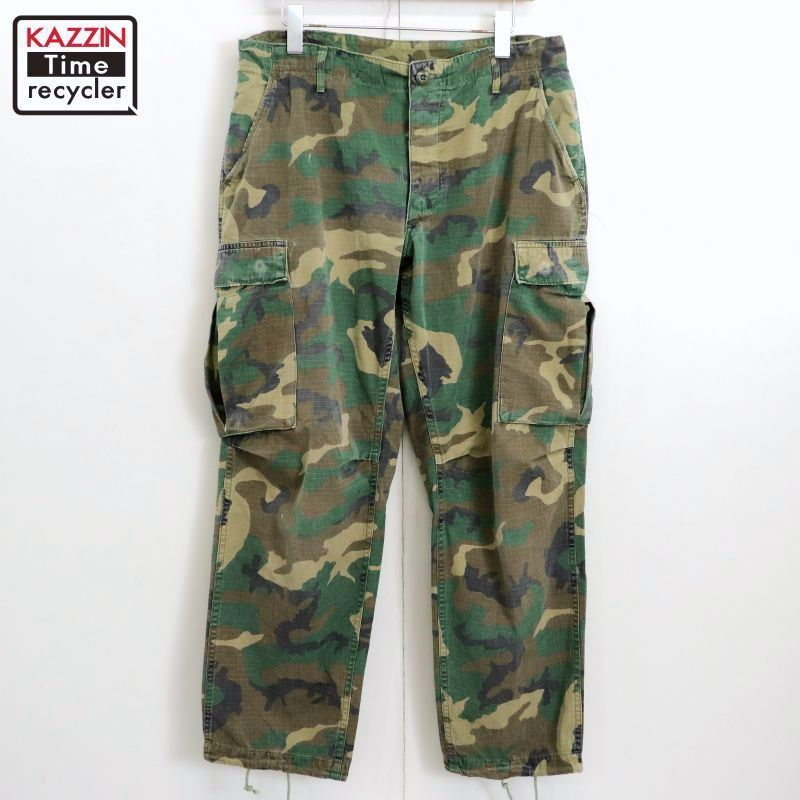 80s U.S.ARMY LC-1リーフカモ BDU リップストップ ミリタリーパンツ メンズ Lサイズ相当