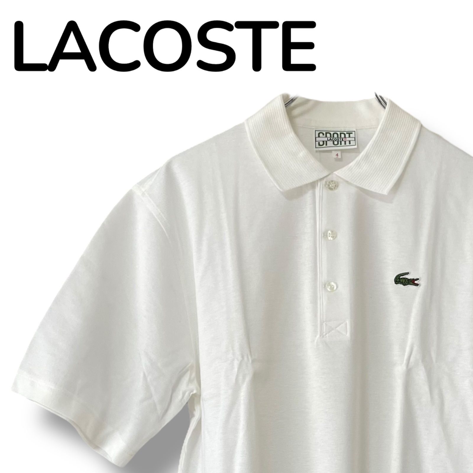 LACOSTE ラコステ SPORT ポロシャツ ホワイト 半袖 クロコダイルロゴ 