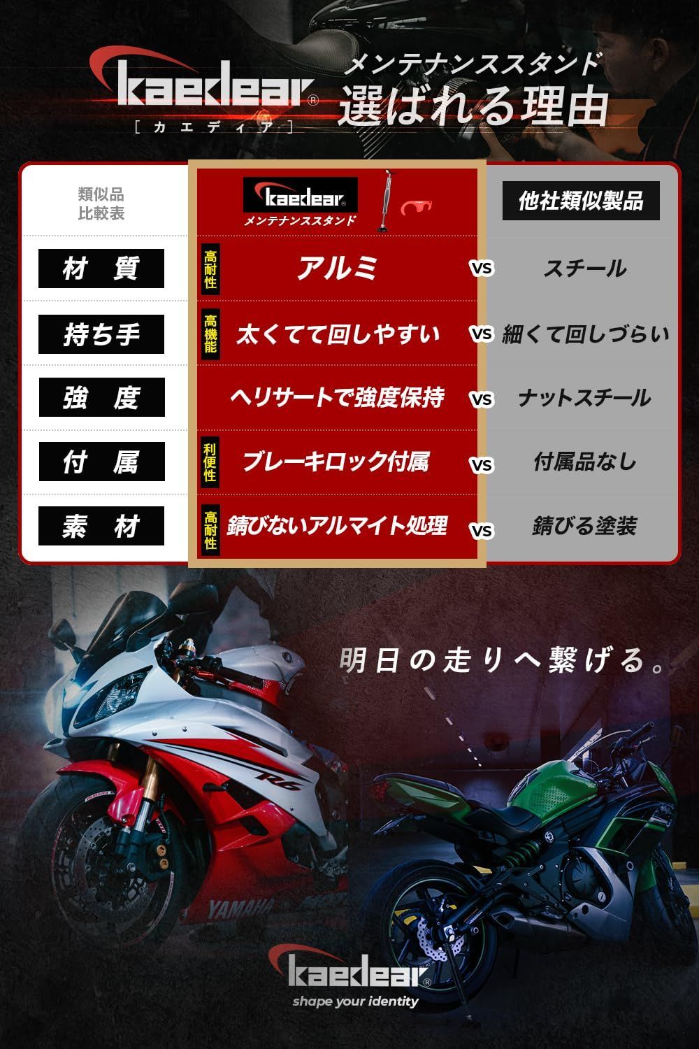 バイク用センタースタンド シルバー