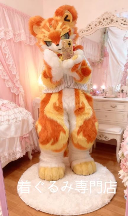 虎 着ぐるみヘッド 全頭ヘッド ケモノ ファースーツ ぬいぐるみ コスプレ コスチューム kigurumi 一点物